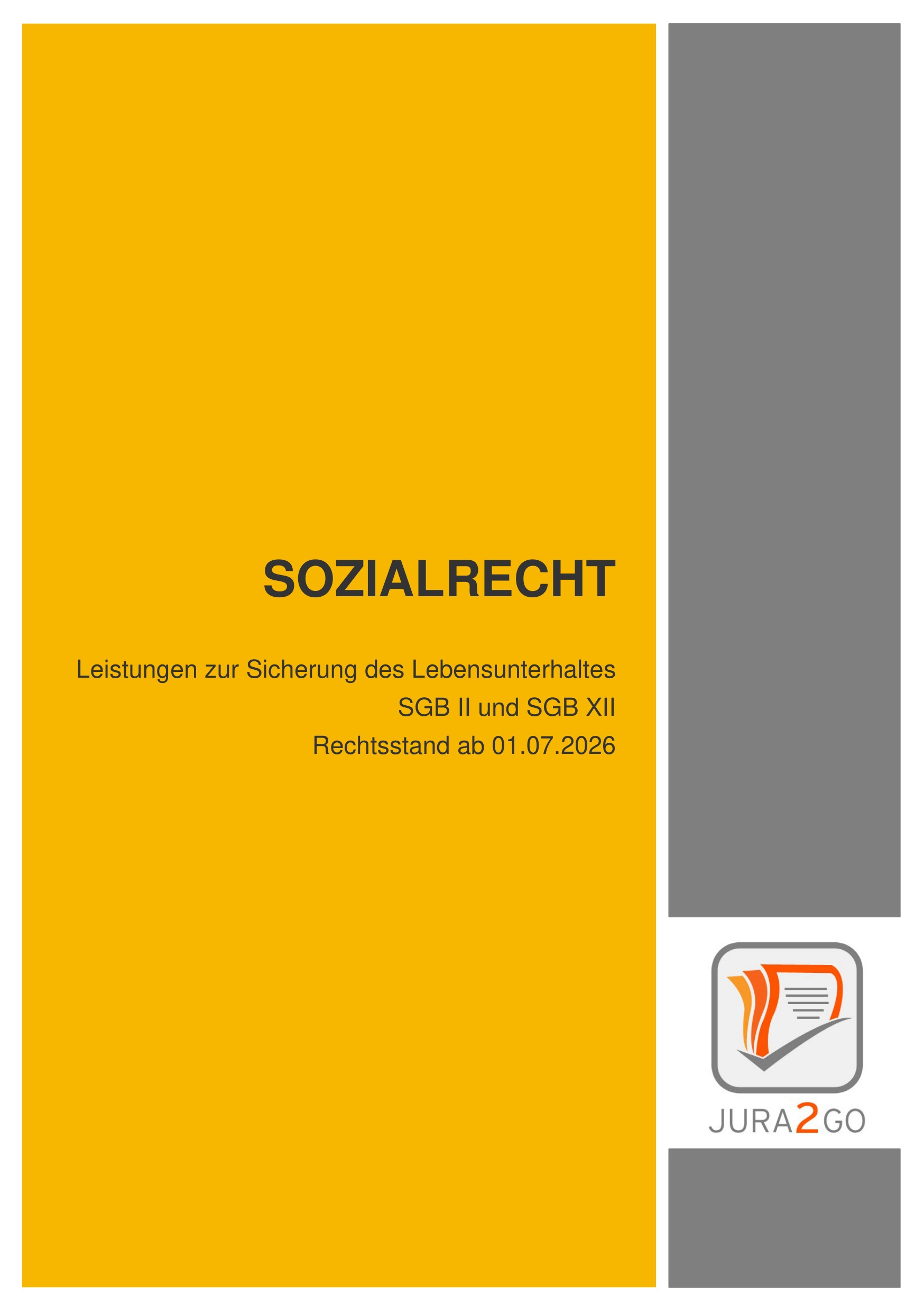 Titelbild des Buches Sozialrecht – SGB II und SGB XII, Rechtsstand ab 1. Juli 2026, exvoRep